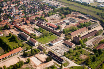 Siebenpfeiffer-Allee with preparatory construction measures for the Landau State Garden Show in Landau in der Pfalz in the state Rhineland-Palatinate, Germany