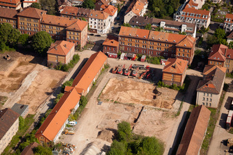 Theodor-Heuss-Platz with preparatory construction measures for the Landau State Garden Show at the former barracks on Cornichonstrasse in Landau in der Pfalz in the state Rhineland-Palatinate, Germany