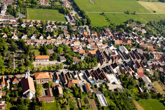 Bird's eye view of District Queichheim in Landau in der Pfalz in the state Rhineland-Palatinate, Germany
