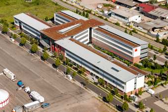 Banking administration building of the financial services company Sparkasse Suedliche Weinstrasse in the district Queichheim in Landau in der Pfalz in the state Rhineland-Palatinate, Germany