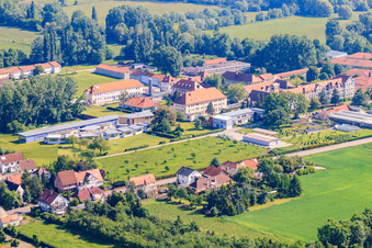 Aerial view of Caritas Support Center St. Laurentius and Paulus in Landau in der Pfalz in the state Rhineland-Palatinate, Germany