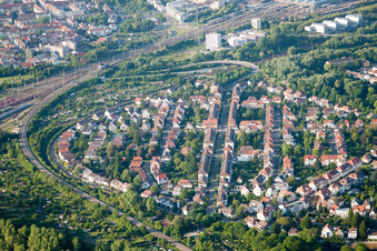 Aerial photograpy of Dammerstock in the district Weiherfeld-Dammerstock in Karlsruhe in the state Baden-Wuerttemberg, Germany