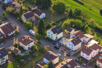 Aerial photograpy of KITA Mäusenest in the district Stupferich in Karlsruhe in the state Baden-Wuerttemberg, Germany