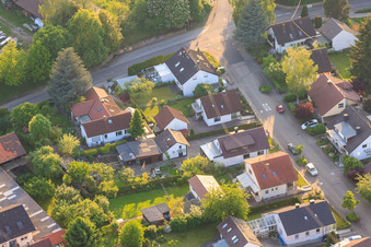 Gerberastraße 4 in the district Stupferich in Karlsruhe in the state Baden-Wuerttemberg, Germany from above