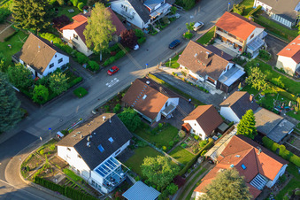 Gerberastraße 4 in the district Stupferich in Karlsruhe in the state Baden-Wuerttemberg, Germany from above