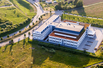 Office building of Physik Instrumente (PI) GmbH & Co. KG at the A8 in the district Palmbach in Karlsruhe in the state Baden-Wurttemberg, Germany