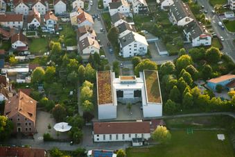Aerial view of Anne Frank School in the district Busenbach in Waldbronn in the state Baden-Wuerttemberg, Germany