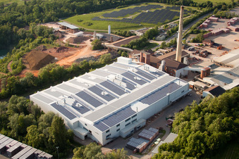 Oblique view of Technical facilities in the industrial area WIENERBERGER MALSCH in the district Rot in Malsch in the state Baden-Wurttemberg