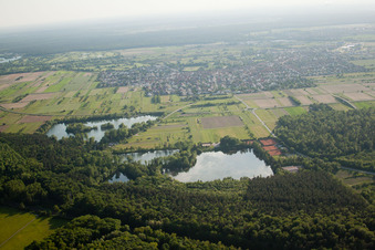 Fishing lake in the district Rot in St. Leon-Rot in the state Baden-Wuerttemberg, Germany