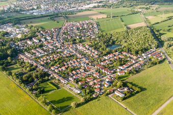 Town View of the streets and houses of the residential areas in Frauenweiler in the state Baden-Wurttemberg, Germany