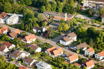 Aerial photograpy of Christ Community in Wiesloch in the state Baden-Wuerttemberg, Germany