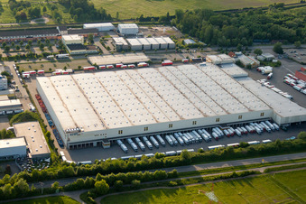 Building complex and grounds of the logistics center of Rewe Markt Gmbh Frische Zentrum in Wiesloch in the state Baden-Wurttemberg, Germany