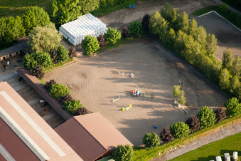 Aerial photograpy of Engelberth Riding Center on Bögnerweg in Wiesloch in the state Baden-Wuerttemberg, Germany