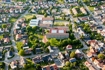 School building of the Mannabergschule and town hall in Rauenberg in the state Baden-Wurttemberg, Germany