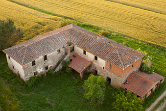Aerial view of Creti in the state Tuscany, Italy