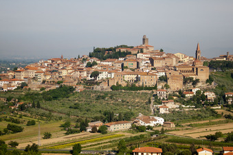 Old town area and city center in Lucignano in the state Arezzo, Italy