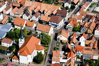 Aerial view of Center in Hatzenbühl in the state Rhineland-Palatinate, Germany
