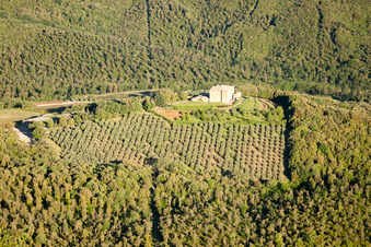 Aerial view of Montalcino in the state Siena, Italy