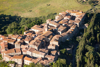 Aerial view of Civitella Marittima in the state Tuscany, Italy