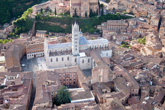 Aerial view of Siena in the state Siena, Italy