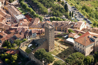Aerial photograpy of Castiglion Fiorentino in the state Arezzo, Italy