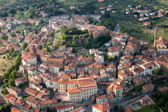 Oblique view of Castiglion Fiorentino in the state Arezzo, Italy