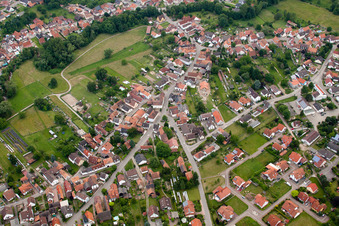 Bird's eye view of Scheibenhardt in Scheibenhard in the state Bas-Rhin, France