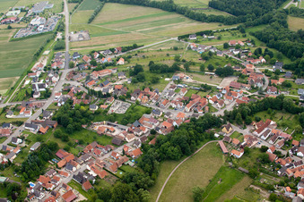 Drone recording of Scheibenhardt in Scheibenhard in the state Bas-Rhin, France