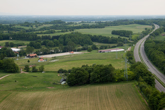 Drone image of Haras de la Neée in Neewiller-près-Lauterbourg in the state Bas-Rhin, France