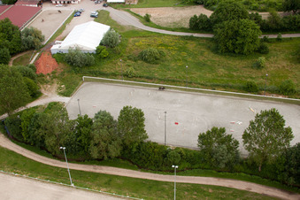 Haras de la Neée in Neewiller-près-Lauterbourg in the state Bas-Rhin, France from above