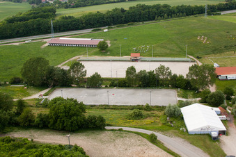 Bird's eye view of Haras de la Neée in Neewiller-près-Lauterbourg in the state Bas-Rhin, France