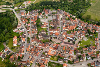 Drone recording of Seltz in the state Bas-Rhin, France