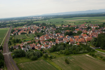 Roppenheim in the state Bas-Rhin, France from above