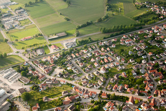 Kilstett in the state Bas-Rhin, France from above