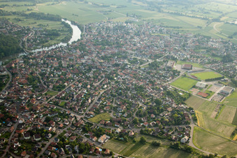 Aerial photograpy of La Wantzenau in the state Bas-Rhin, France