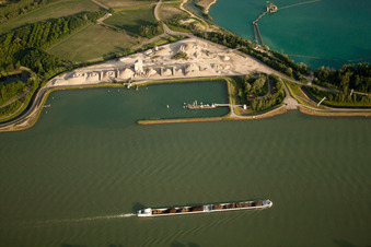 Site and tailings area of the gravel mining and sailing club Honau in Rheinau in the state Baden-Wurttemberg