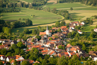 Aerial view of Village view in the district Diersheim in Rheinau in the state Baden-Wurttemberg