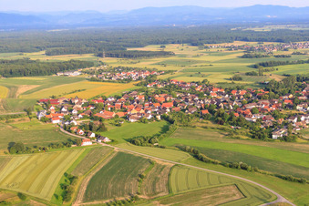 Village view from the northwest in the district Linx in Rheinau in the state Baden-Wuerttemberg, Germany