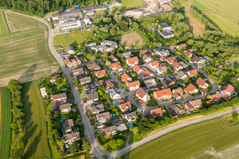 Oblique view of Village view in the district Linx in Rheinau in the state Baden-Wurttemberg, Germany