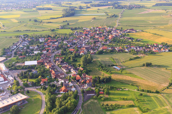 Village view from the south in the district Linx in Rheinau in the state Baden-Wuerttemberg, Germany