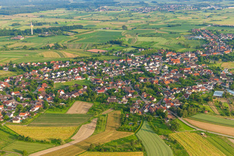 From the north in the district Legelshurst in Willstätt in the state Baden-Wuerttemberg, Germany
