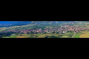 Panorama of the town from the west in the district Urloffen in Appenweier in the state Baden-Wuerttemberg, Germany