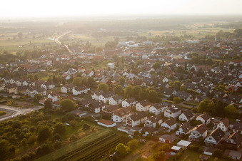Runzweg in the district Urloffen in Appenweier in the state Baden-Wuerttemberg, Germany from above