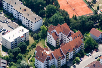 Aerial view of Flower ring in Jockgrim in the state Rhineland-Palatinate, Germany