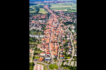 B427-Rheinstraße from the east in Kandel in the state Rhineland-Palatinate, Germany