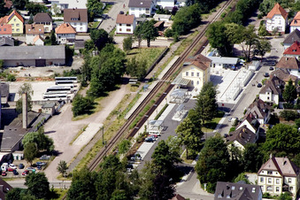 Train station from the east in Kandel in the state Rhineland-Palatinate, Germany