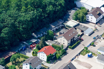 Elsässer Street in Kandel in the state Rhineland-Palatinate, Germany from the plane