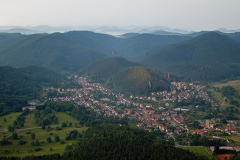 Bird's eye view of Dahn in the state Rhineland-Palatinate, Germany