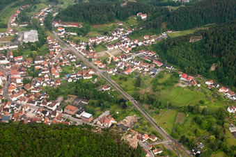 Dahn in the state Rhineland-Palatinate, Germany from the drone perspective