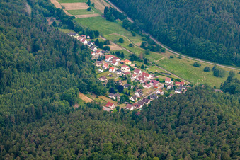District Salzwoog in Lemberg in the state Rhineland-Palatinate, Germany from above